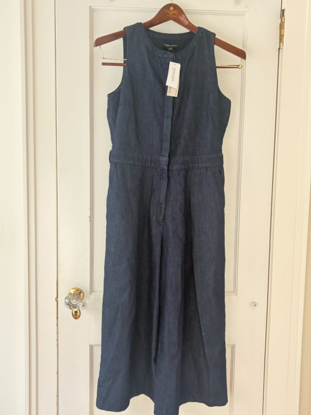 Banana Republic Navy Sleeveless Cropped Jumpsuit Size 6 Petite NWT - Picture 9 of 13